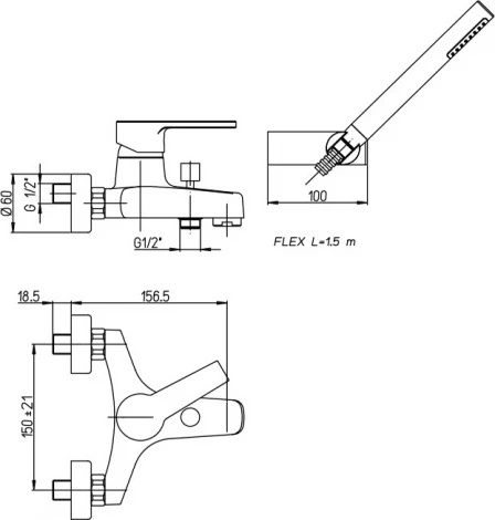 Смеситель Paini Le Mans 90CR1052SKM для ванны с душем