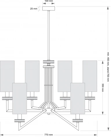 Потолочная люстра на штанге Kutek Genova GEN-ZW-6(P/A) (220V, под старину)