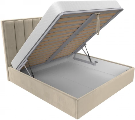 Кровать интерьерная Афродита 180 (Бежевый/Микровельвет) Лига Диванов арт.120584