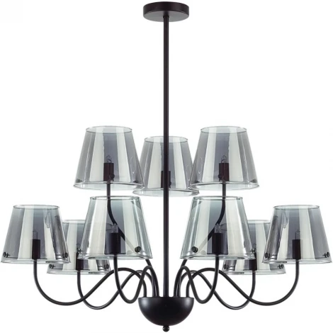 Потолочная люстра ярусная на штанге Lumion Smoky 6570/9C черный/дымчатый/металл/стекло G9 9*20W 220V