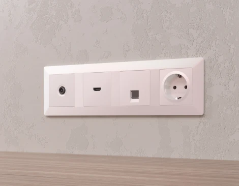 Лицевая панель Ambrella Volt ALFA (Жемчуг) для TV розетки QUANT AP2130