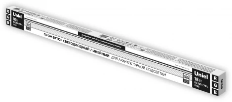 Архитектурная подсветка светодиодная линейная ULF-L52-18W/RGB/L100 220V IP65 Uniel SILVER