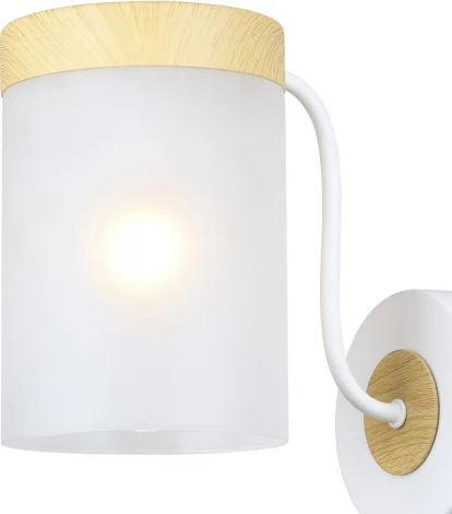 Бра Escada Harmony 1x40Вт E14, металл/стекло, белый/дерево, матовый плафон (220V)