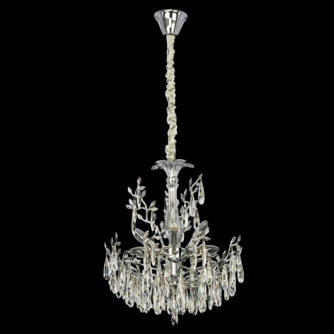 Подвесная люстра Citilux Ritz CL310061 (220V, хрусталь, подвески, на цепи, листья, ветки)