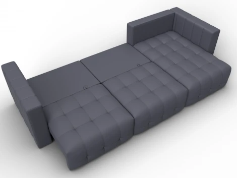 Диван угловой Лига-052 НПБ Лонг угол универсальный (ЛДСП,Брус,Фанера/Пластик/Экокожа/Серый) Лига Диванов 129917