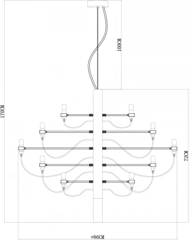 Подвесная люстра Divinare Molto 8030/17 LM-30 (220V, на тросе)