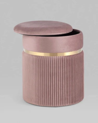 Пуф Миранда с ящиком велюр розовый УТ000025564