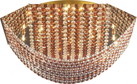 Потолочный светильник N-Light 62484 06 2484 0333 09 gold, amber and white crystal