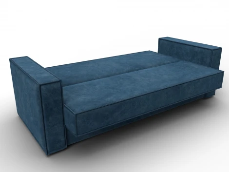 Диван-книжка Куба (ДСП,ЛДСП/Пластик/Велюр/Синий) Лига Диванов 127447