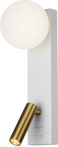 Настенный светильник для чтения со спотом Citilux Декарт CL704450 (220V, выключатель, шар)