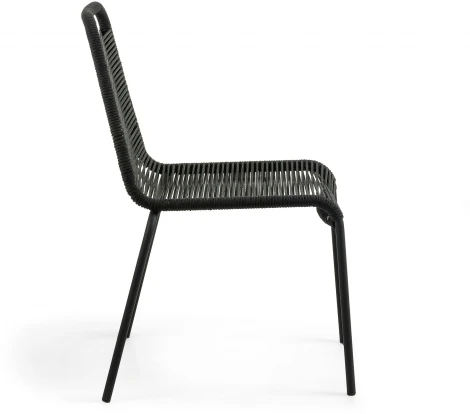 Стул уличный La Forma (ex Julia Grup) Lambton (Черный/ Веревка,Сталь)