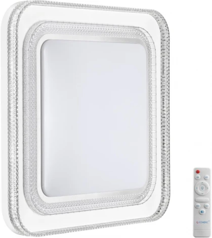 Настенно-потолочный светильник Sonex Suzy Silver 7685/EL пластик/серебристый LED 70Вт 3000-6000K 490х490 IP43 пульт ДУ (220V)