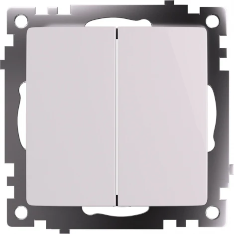 Переключатель двухклавишный (белый) Stekker Катрин 49166