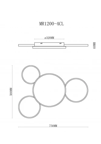 Потолочная люстра MyFar Emma MR1200-4CL (LED, 220V)