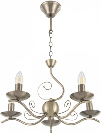 Подвесная люстра Arte Milano Amalfi-9934 339934/5 AB (220V, на цепи, подсвечник, свеча)