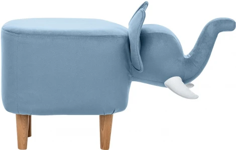 Пуф Leset Slon COMBI (Фанера,Массив дерева,Велюр/Синий,Белый) арт.2500000189944