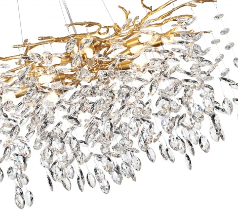 Подвесная люстра Odeon Light Delica 4969/10 HALL античн.бронза/алюмин./хрусталь G9 10*40W (220V, на тросе, лепестки, ветки)