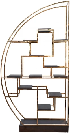 Стеллаж Garda Decor 77IP-SH1003 (Золото/Черный)