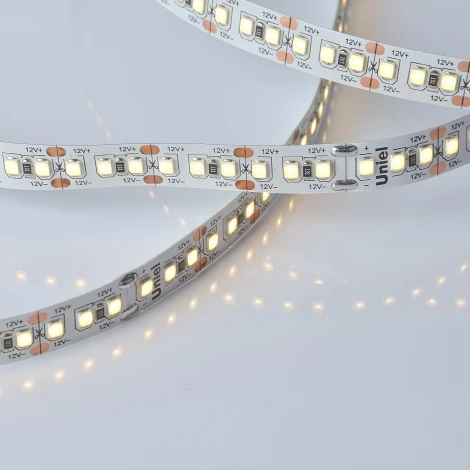 Светодиодная лента Uniel ULS-M16-2835-180LED/m-10mm-IP20-DC12V-17W/m-5M-3000K PROFI катушка в герметичной упаковке