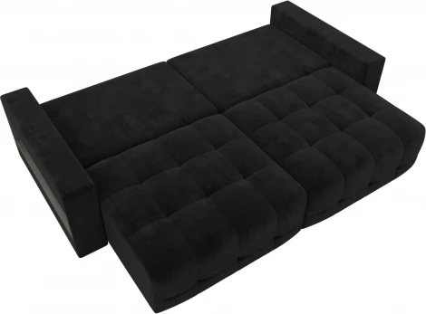 Диван прямой с полками Лига-053 НПБ Лига Диванов (Велюр) арт.128894