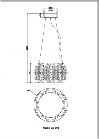 Подвесная люстра Nelly WE158.12.103 Wertmark (LED, 220V, на тросе, круглые)