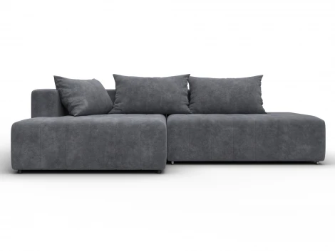 Диван угловой Лига-103 НПБ угол левый (ДСП,Брус,Фанера,Велюр/Темно-серый) Лига Диванов 134824L