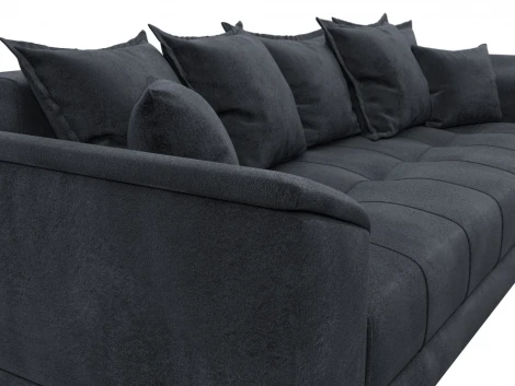 Диван прямой НордСтар НПБ (ДСП,ЛДСП,Брус/Пластик,Металл/Велюр/Темно-серый) Лига Диванов 133200