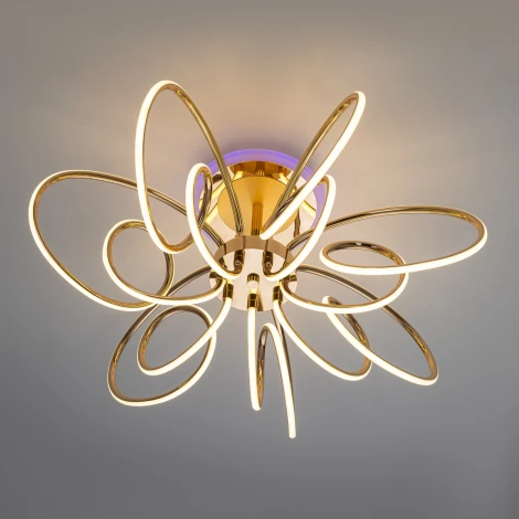 Потолочная люстра RGB на штанге Citilux Salma Smart CL224A172 (LED, 220V, голосовое управление, пульт управления, управление смартфоном, умный дом - Алиса, Маруся, Экосистема Сбер)