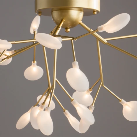Потолочная люстра на штанге Florencia FR5049CL-27G Freya (220V, лепестки, ветки)
