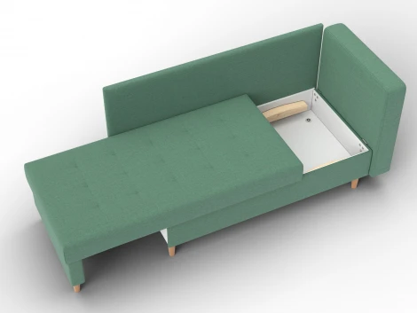 Кушетка Лига-098 (ДВП,ДСП,ЛДСП,Брус,Фанера/Дерево/Рогожка/Зеленый) Лига Диванов 132579