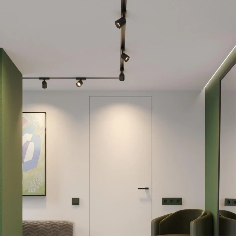 Трековый светильник однофазный светодиодный Novotech Solette 359807 черный трехжильный IP20 LED 10W 220V 3000К