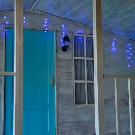 Бахрома светодиодная со статическим свечением, 6м. соединяемая, 80 светодиодов, синий свет Uniel ULD-B6006-080/STK BLUE IP44