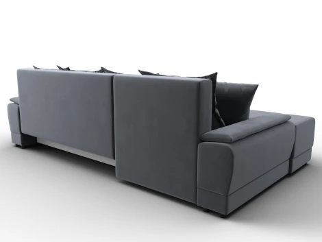 Диван угловой Лига-119 угол левый (ДСП,Брус,Фанера,ЛДС,Велюр/Серый) Лига Диванов 137092L