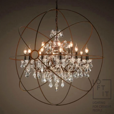 Подвесная люстра Loft It Foucaults Orb Crystal LOFT1897/15 подсвечник