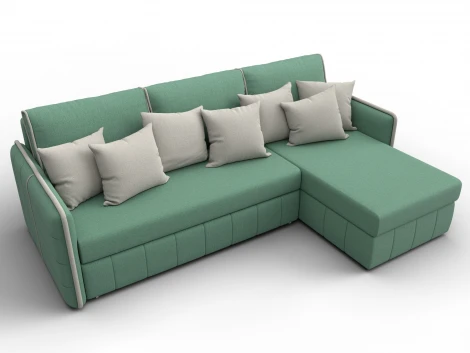 Диван угловой Лига-078 угол универсальный (ДСП/Пластик/Рогожка/Зеленый,Бежевый) Лига Диванов 130979