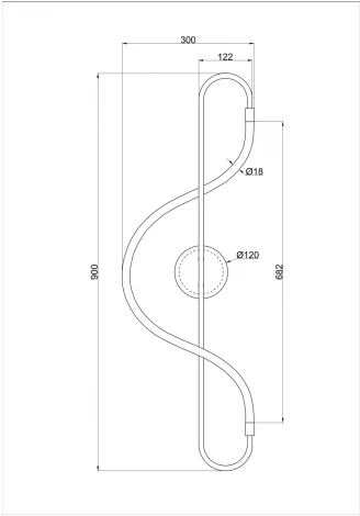 Настенный светильник с гибким неоном Klimt A2850AP-13BK Arte Lamp (LED, 220V)