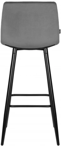 Стул барный Dobrin NICOLE (черные матовые ножки, темно-серый велюр (108-91))