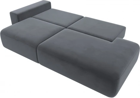 Диван прямой Лига-036 НПБ Модерн подлокотник слева (Серый/Велюр) Лига Диванов арт.121344L