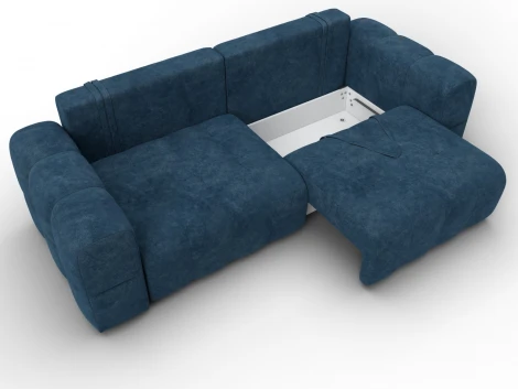 Диван прямой Лига-110 НПБ (ДВП,ДСП,ЛДСП,Брус,Фанера,Велюр/Синий) Лига Диванов 136507