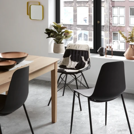 Обеденный стул La Forma (ex Julia Grup) Whatts (Черный/ Сталь,Полипропилен,Пластик,Металл)