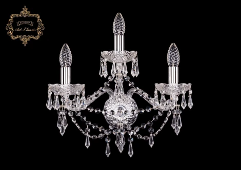 Бра Art Classic 10.23 10.23.2+1.165.Cr.Dr (220V, хрусталь, подвески, подсвечник, свеча)