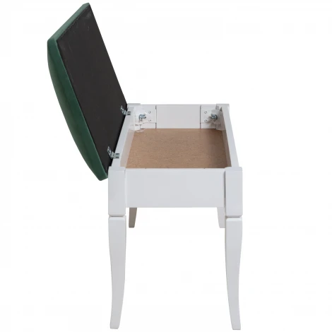 Банкетка Вивальди М с ящиком белый, ткань зеленый Mebelik 009391