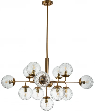 Люстра потолочная на штанге Cocoon V000121 (11008/13P Brass) (220V, шар)