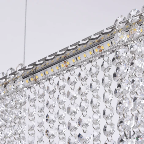 Подвесная люстра светодиодная APL LED Sicilia SH06.70.B.Ni.4000 (220V, хрусталь, на тросе)