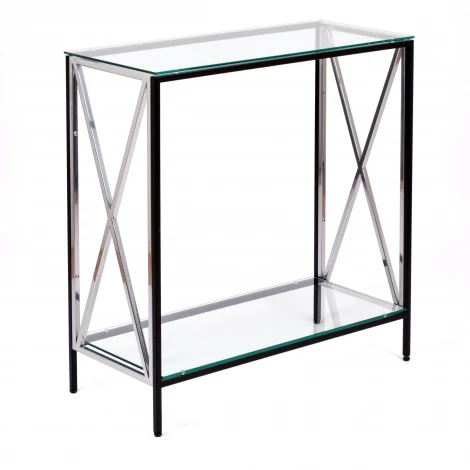Консольный стол AllConsoles 1033-CB_S clear черный муар, серебряный