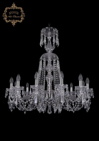 Подвесная люстра Art Classic 11.23 11.23.12.300.XL-87.Cr.Dr (220V, хрусталь, на цепи, подсвечник, свеча)
