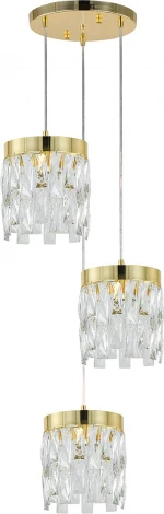 Подвесной светильник (12029/3P Gold) Indigo Anna V000495 (220V, хрусталь, на проводе)