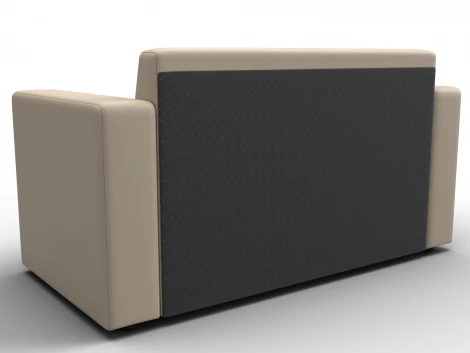 Диван прямой Лига-093 (ДСП,Брус,Фанера/Пластик/Экокожа/Бежевый) Лига Диванов 132456