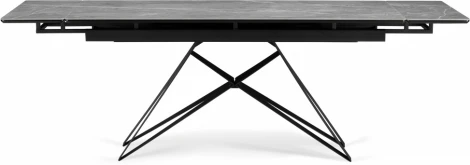 Керамический стол Notta Блэкберн 160(220)х89 серый мрамор larka grey / черный арт.612181