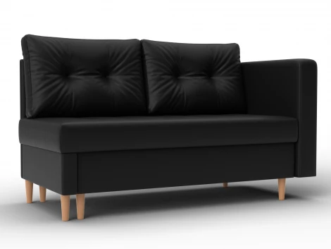 Кушетка Лига-098 (ДВП,ДСП,ЛДСП,Брус,Фанера/Дерево/Экокожа/черный) Лига Диванов 132582